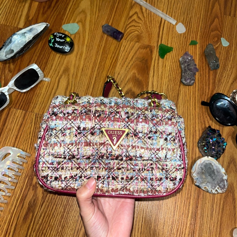 TWEED GUESS PURSE